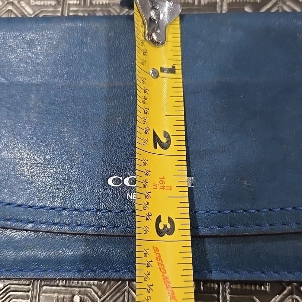 🐢 Coach Royal Blue Vintage Leather Clutch/Wallet - Picture 15 of 16